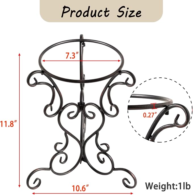 Gazing Globe Stand, Gazing Ball Stand for 8-10 Inches Garden Gazing Globes, Outdoor Garden Black Metal Scroll Gazing Globe Display Stand