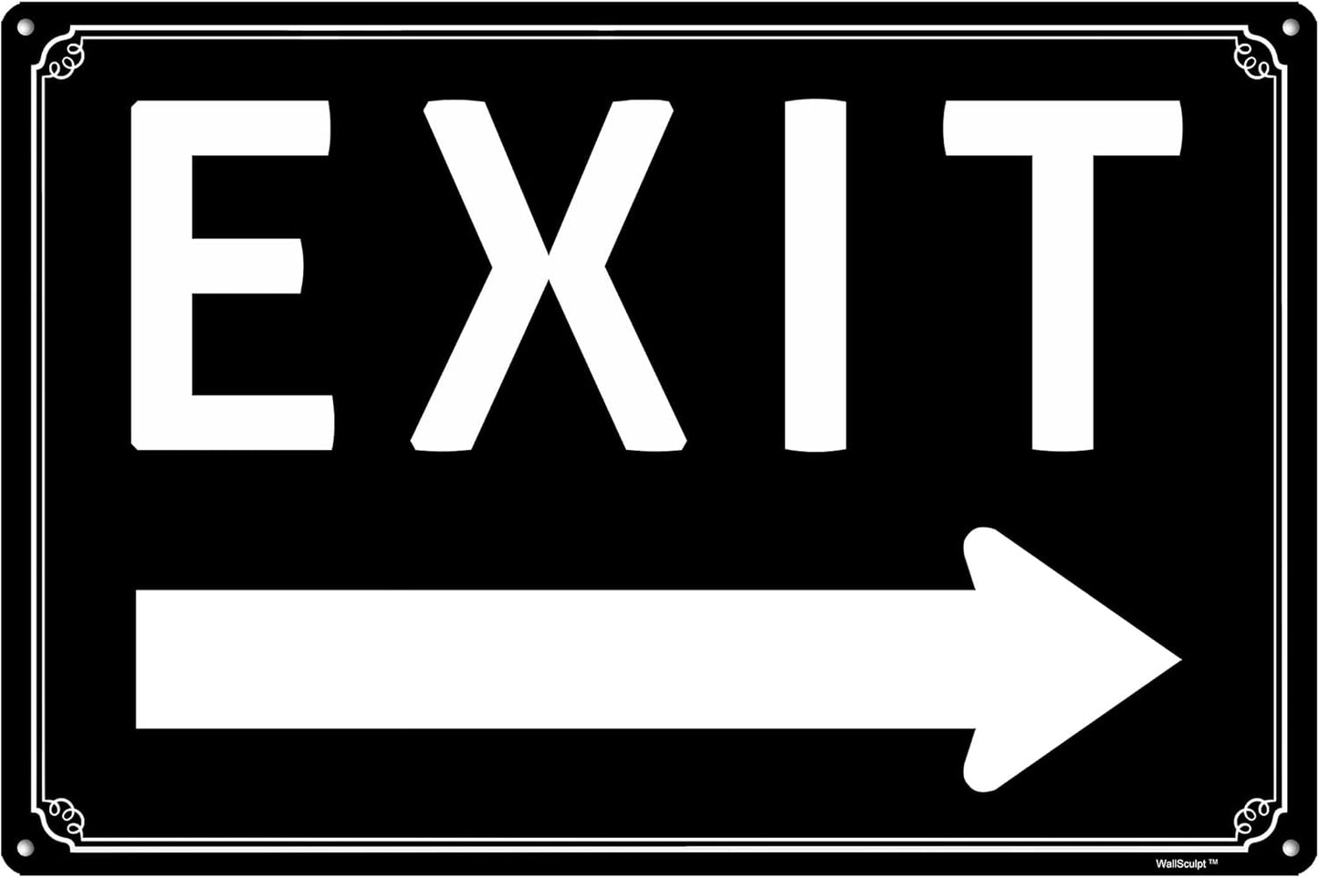 8x12" Exit Sign With Left Arrow - High-Intensity Aluminum Parking Lot Sign, Weatherproof & Fade-Resistant, Ideal for Outdoor & Indoor Use - Curbside Sign(horizontal version)