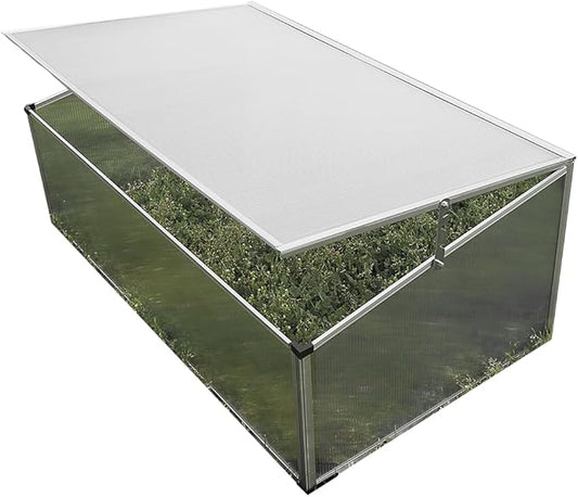Zenport SH7005-ZD Folding Aluminum Cold Frame, Foldable, 3.3 x 1.6 x 1.3-Feet Greenhouse, Clear