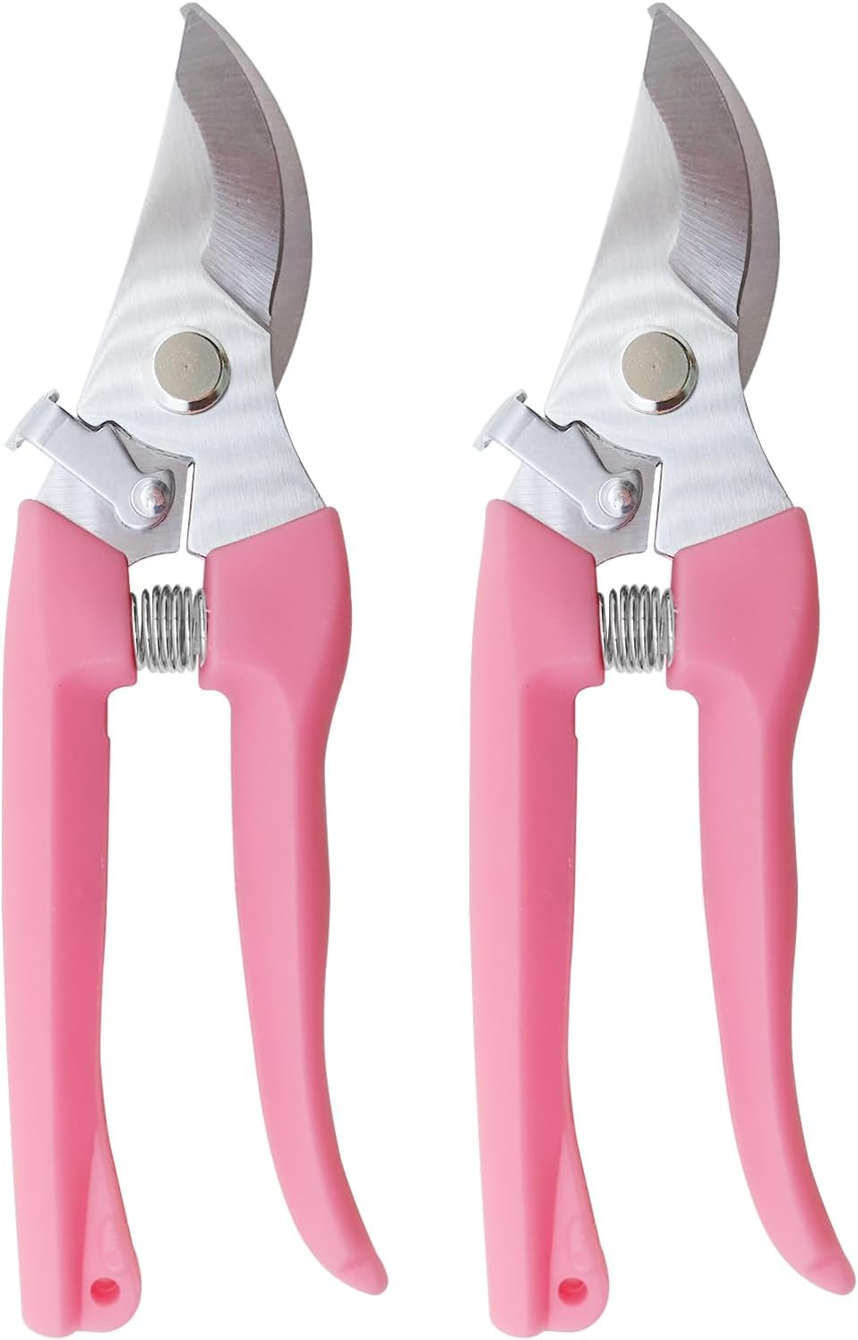 Pruning Shears for Gardening, 2 Pack Garden Scissors for Cutting Fresh Flowers, Floral Clippers for Plants, Fruits (Pink)