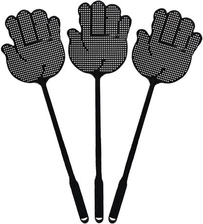 Fly Swatter Heavy Duty for Indoors – Hand-Shaped Flyswatter with Non-Slip Grip, Flexible 3-Pack Bug Swatters for Kitchen, Patio & Living Room