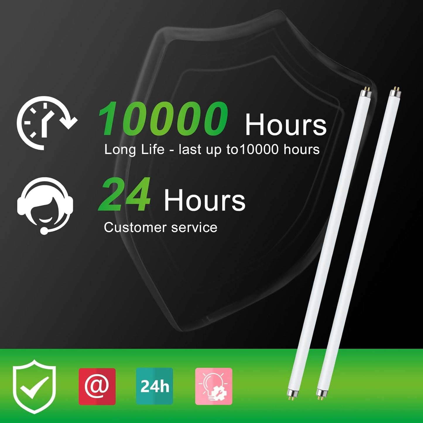 LUCKY HERP T8 15W UVB 5.0 Reptile Light, 18inch UVA UVB Reptile Light Bulb 2 Pack, Fluorescent Lamp for Reptiles Amphibians Lizards Chameleons