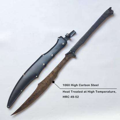 Full Tang Carbon Steel Machete Sword with Sheath for Practice, Outdoor Use, Collection-41.3 Inch