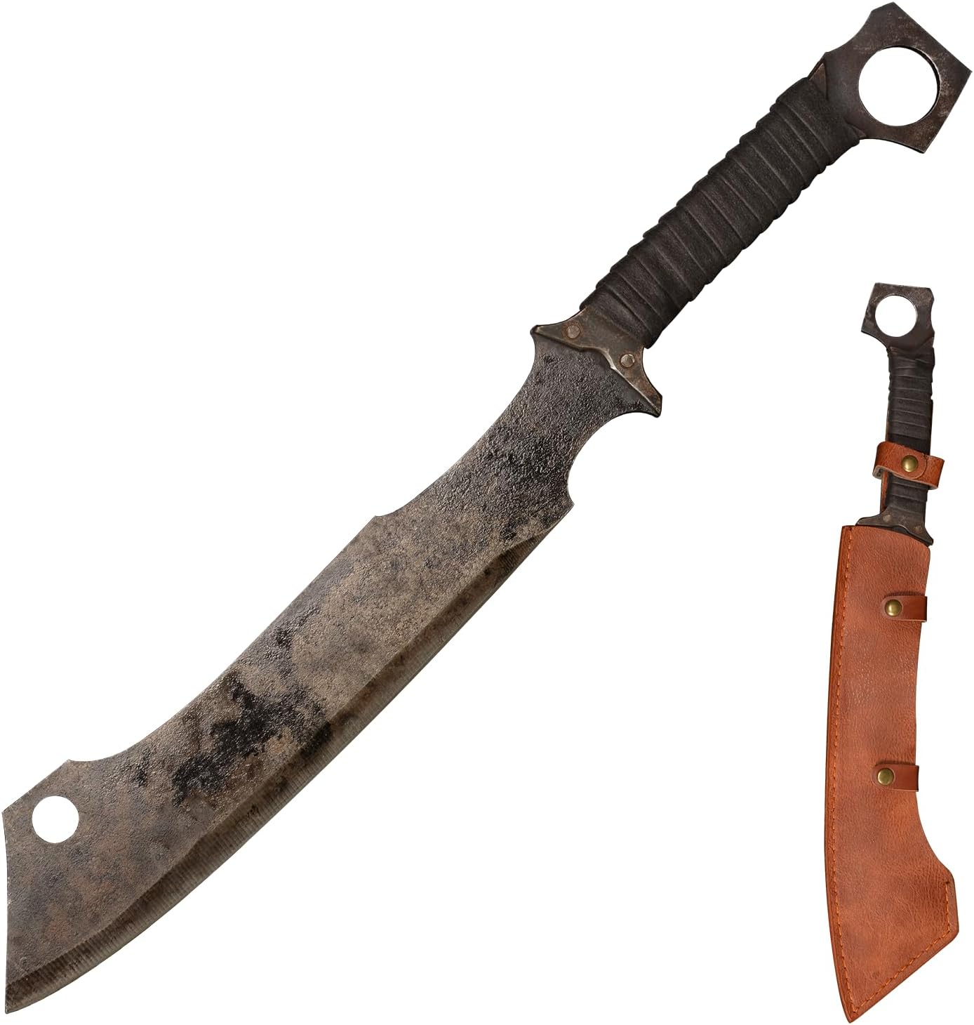 Full Tang Manganese Steel Machete Sword with Sheath for Collection, Practice, Outdoor Use-20.1 Inch