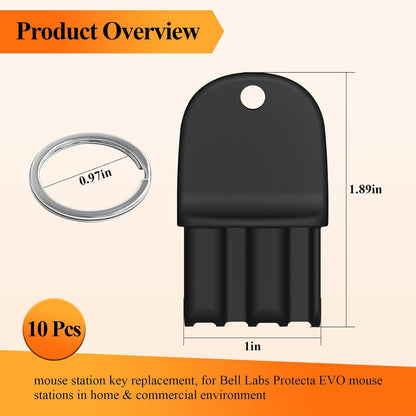 10 Pcs Mouse Station Key Replacement, Fit for Bell Labs Protecta EVO Express, Ambush, Circuit and Protecta EVO Landscape Mouse Stations, in Home&Commercial Environment