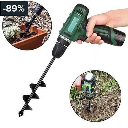 Garden Auger Drill Bit Post Hole Digger Auger Bulb Planter Tool 1.6 x 8.7 in, Hex Shank Rust-Proof Steel, for Digging Holes Deep Cultivating,Planting Bulbs