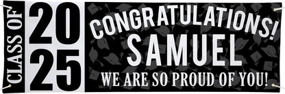 Let's Make Memories Personalized Graduation Banner Class of 2025 - Graduation Party Decorations - Congratulations Banner - Indoor/Outdoor Vinyl - Best in Class - Black - 6 ft.