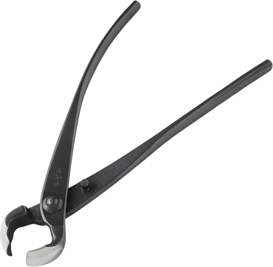 Wazakura Hand Forged Knob Bonsai Cutter Made in Japan 8-1/4 inch (210mm), Japanese Gardening Tools, Round Edge Concave Branch Cutter Black