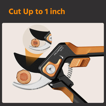 PrunePro Pruning Shears for Gardening Professional Bypass Hand Pruner Stainless Steel Sharp Blade Garden Scissors Plant Flower Garden Clipper Orange 4 Pack