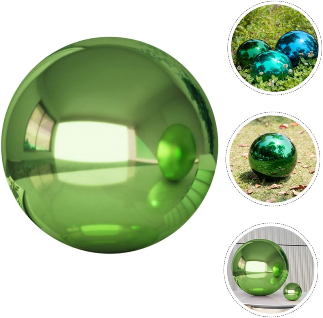 Milisten Garden Gazing Ball Reflective 4.72inch Outdoor Decorative Stainless Steel Sphere