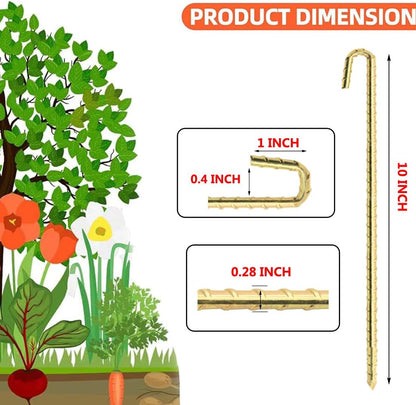 Landscape Stakes 40 Pack, 10 Inch Garden Landscape Anchoring Stakes for Terrace Board, Landscape Edging Coil, Grass Barrier, Bender Board, Weed Barrier Landscape Garden Inflatable Decor Fixing