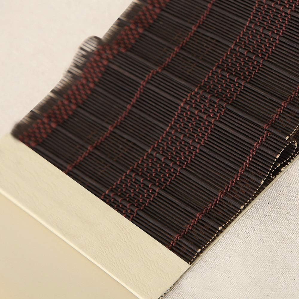 LETAU Wood Window Roman Shades, Bamboo Light Filtering Window Blinds for Outdoor Garden, Patio, Arbor, Porch, Pattern 8