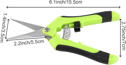 HAKZEON 15 Pack 6.5 Inch Professional Bud Trimming Scissors,Stainless Steel Micro-Tip Gardening Hand Pruners with Straight Blades, for Easy Pruning Garden Tree Pot Plant Flowers