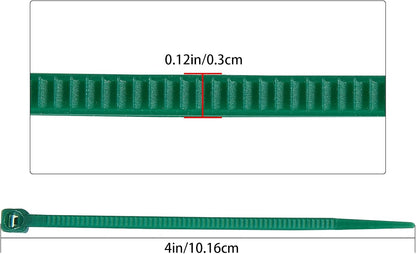 4 inch 3mm Dark Green Nylon Garden Cable Zip Ties Self Locking Cable Ties Twist Ties, Multi-Purpose Cable Tie (200 Pcs) Decoration Tie Wraps for Christmas Tree