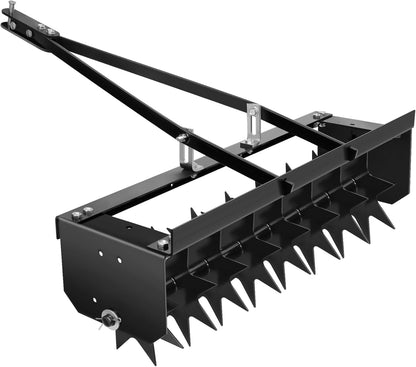 Manual Lawn Aerator Tow Behind, 32" Heavy Duty Core Aerator Lawn Tool for Effective Soil Aeration, Plug Aerator with Universal Hitch, Rolling Lawn Aerator, Black