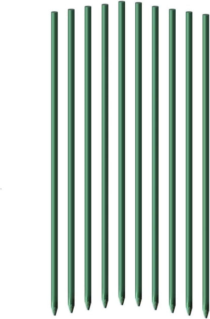 5ft Garden Stakes 3/8" Diameter FRP Plant Supporting Stakes for Climbing Tomato Cucumber Strawberry Bean Tree, Dark Green (10pack 60inch)