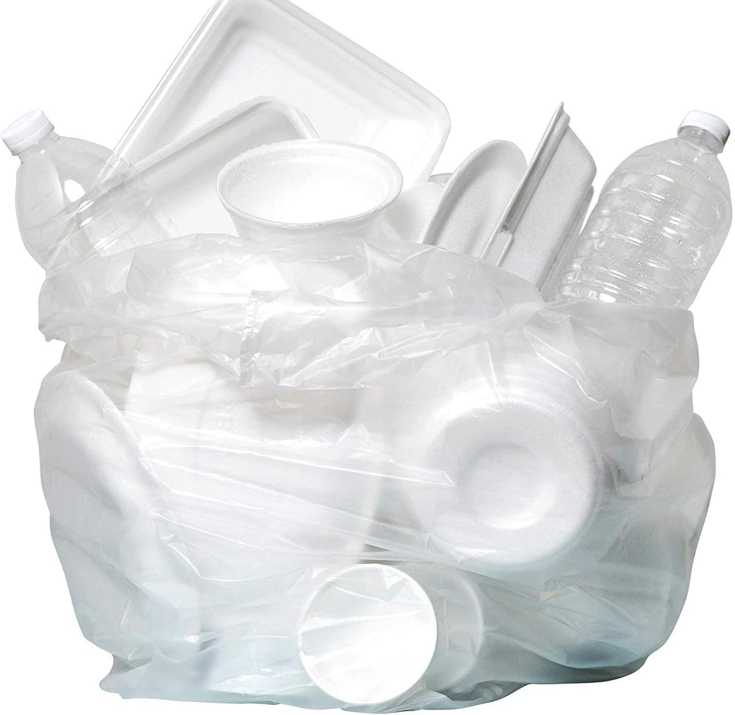 Aluf Plastics High Density Trash Bags, 60 Gallon, 800 Count, 17 Micron (eq), 38" x 60", Clear, for Bathroom, Office, Industrial, Commercial, Janitorial, Municipal, Recycling