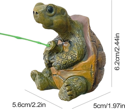 Banax Charming Resin Turtle Fishing Statue, Statue Cute Handmade Turtles Figurine Decor for Outdoor Garden, Patio, and Pond Decor, Ideal Gift Turtle Decor