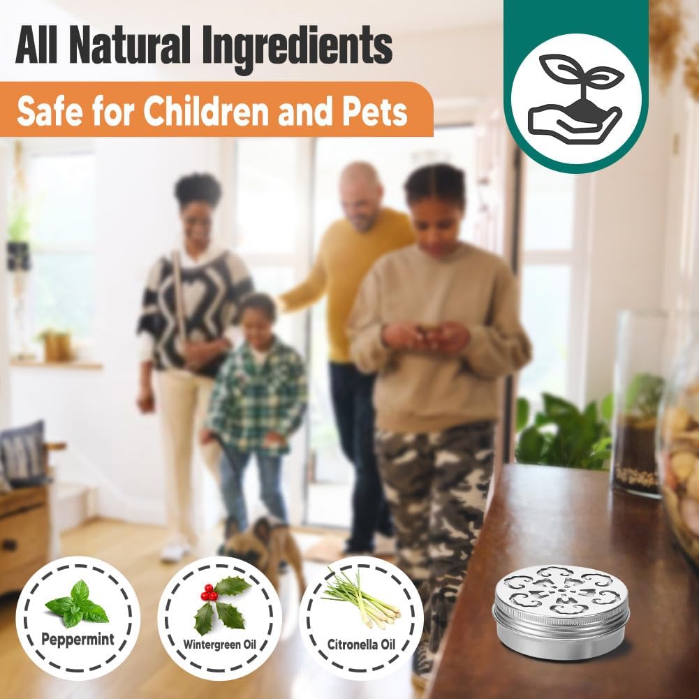 Pest Repellent for Car, Rodent Repellent Indoor & Outdoor, Natural Mint Mouse/Rat Repellent, Keep Mice, Spiders, Ants and Cockroaches Away, Peppermint Oil Pest Deterrent - 2P