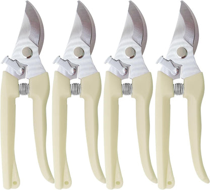 Pruning Shears for Gardening, 4 Pack Garden Scissors for Cutting Fresh Flowers, Floral Clippers for Plants, Fruits (Yellow)
