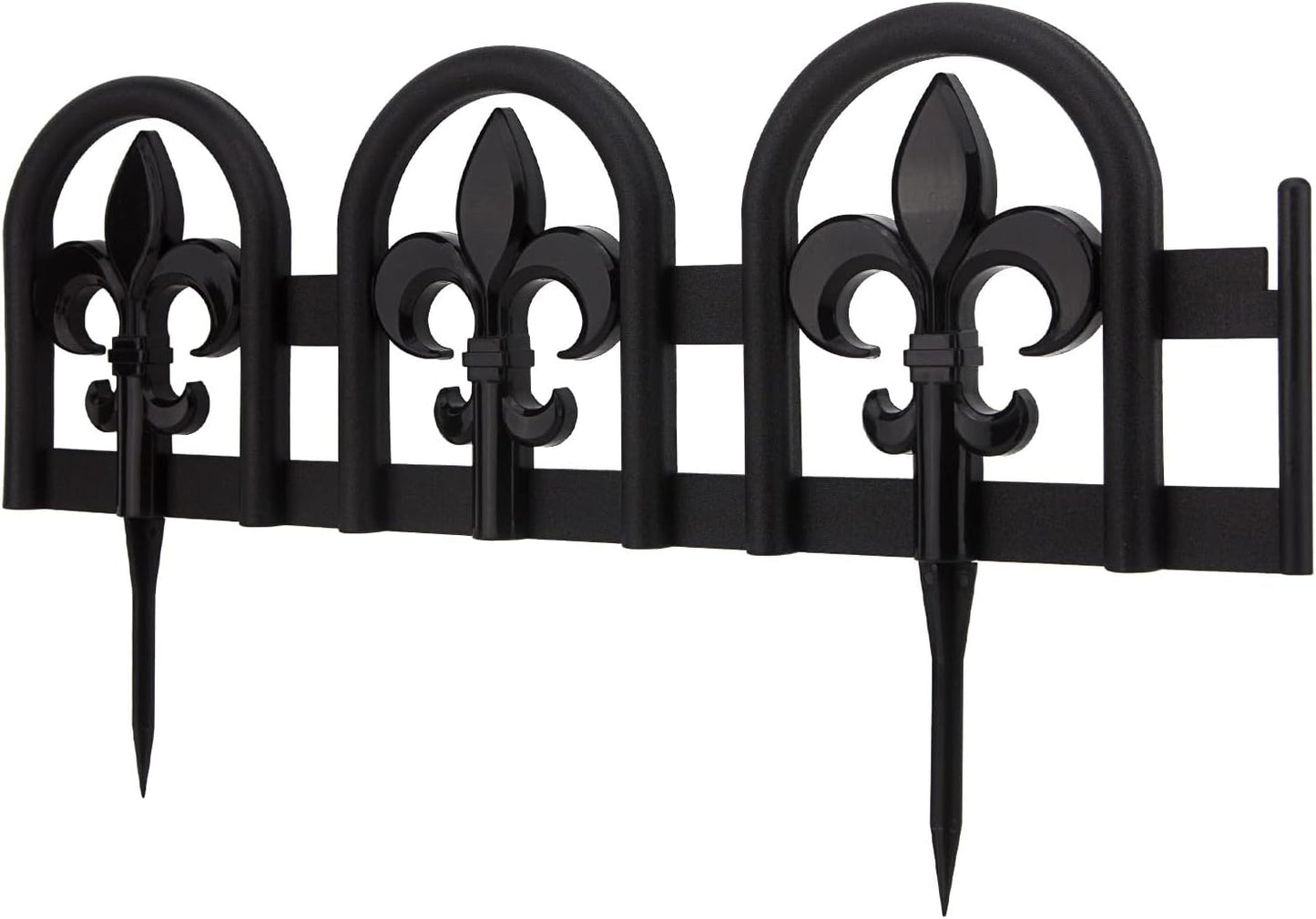 Evelyne Black Garden Border Plastic Edging: Wrought Iron Design - 27pcs Black Yard Landscaping Fence Liner Lawn Edge Barrier - 35ft Kit of Decorative Lawn Landscape Panels Elements