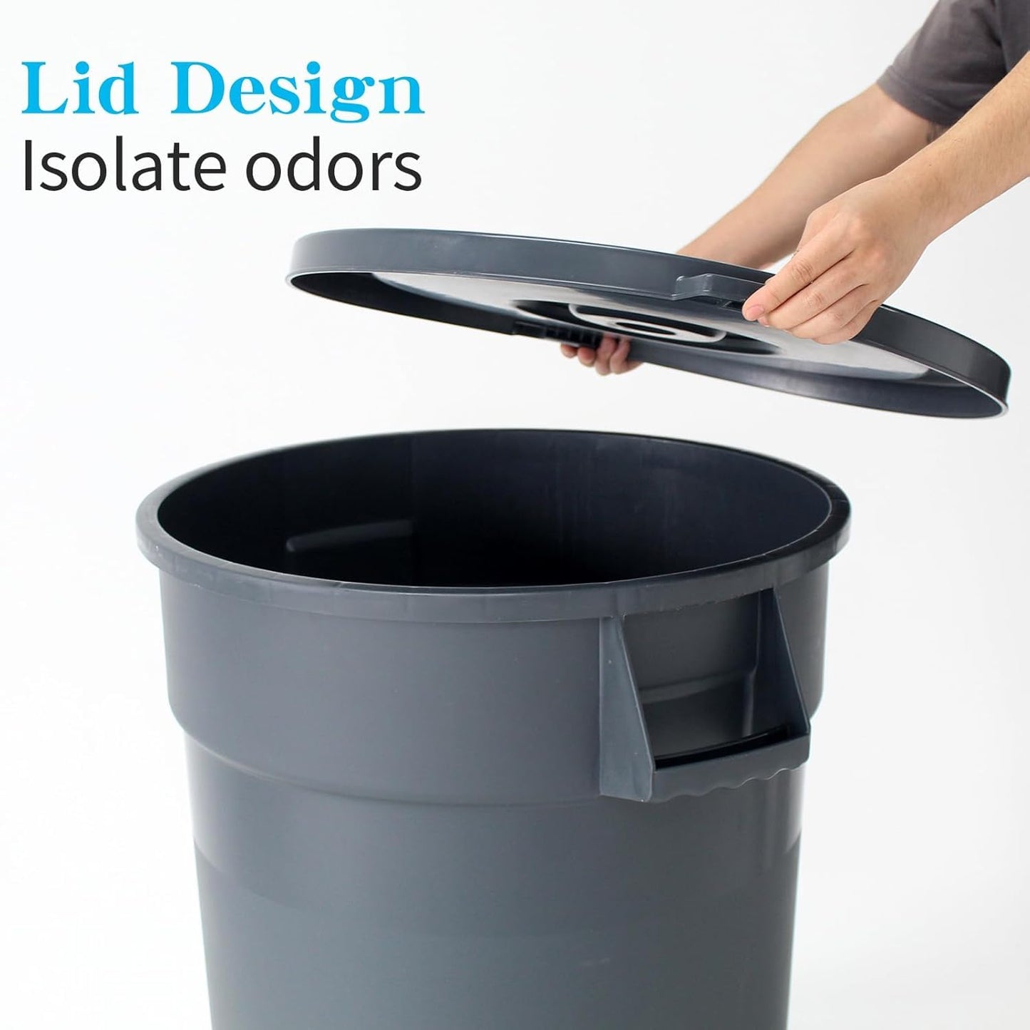 32 Gallon Outdoor Trash Can, Outdoor Trash Can with Lid and Wheels, Commercial Trash Cans Suitable for Restaurants, Kitchens and Courtyards