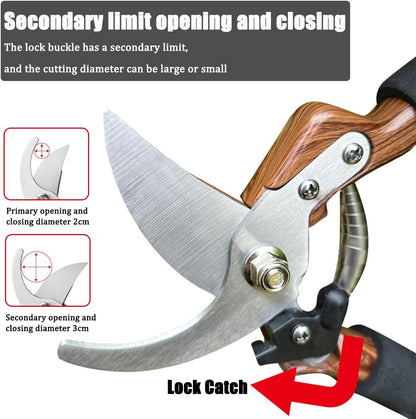 2-Pack Garden Shears Pruning, Flower Scissors for Cutting Fresh Flowers, Professional Garden Clippers Set & Plant Trimmers for Tree, Gardening, Ergonomic Handle