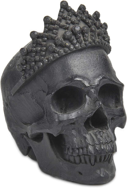 Newman House Studio Skull-Decor Halloween-Decorations - Vintage-Human Head-Sculpture with Crown for Indoor Skull Figurine Home Party Gothic Witchy Room Decor 3.7L x 2.8W x 4.2H inch
