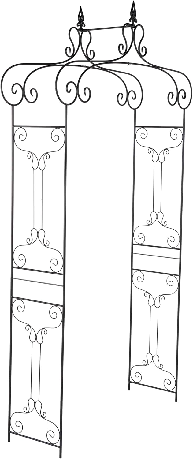 Deco 79 68701 Metal Garden Arch, 44 by 95-Inch, Black