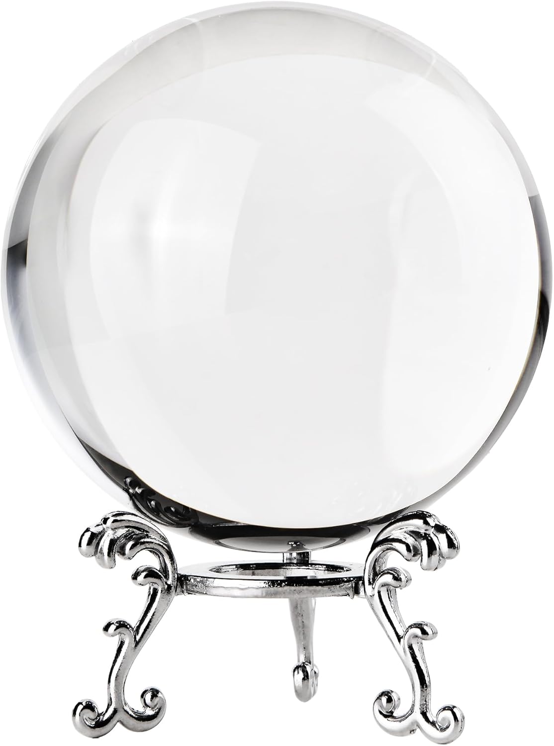 80mm Clear Crystal Ball with Stand, Photography Lensball Prop for Magical Shots, Optical Glass Sphere Decorative Balls Gifts for Meditation Divination