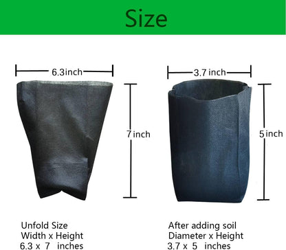 gardtree Plant Nursery Bags 6.3” x 7” 400PCS, Non-Woven Biodegradable Plant Grow Bags Fabric Seedling Starter for Vegetable Flower Fruit Saplings Tree, Home Garden Supply