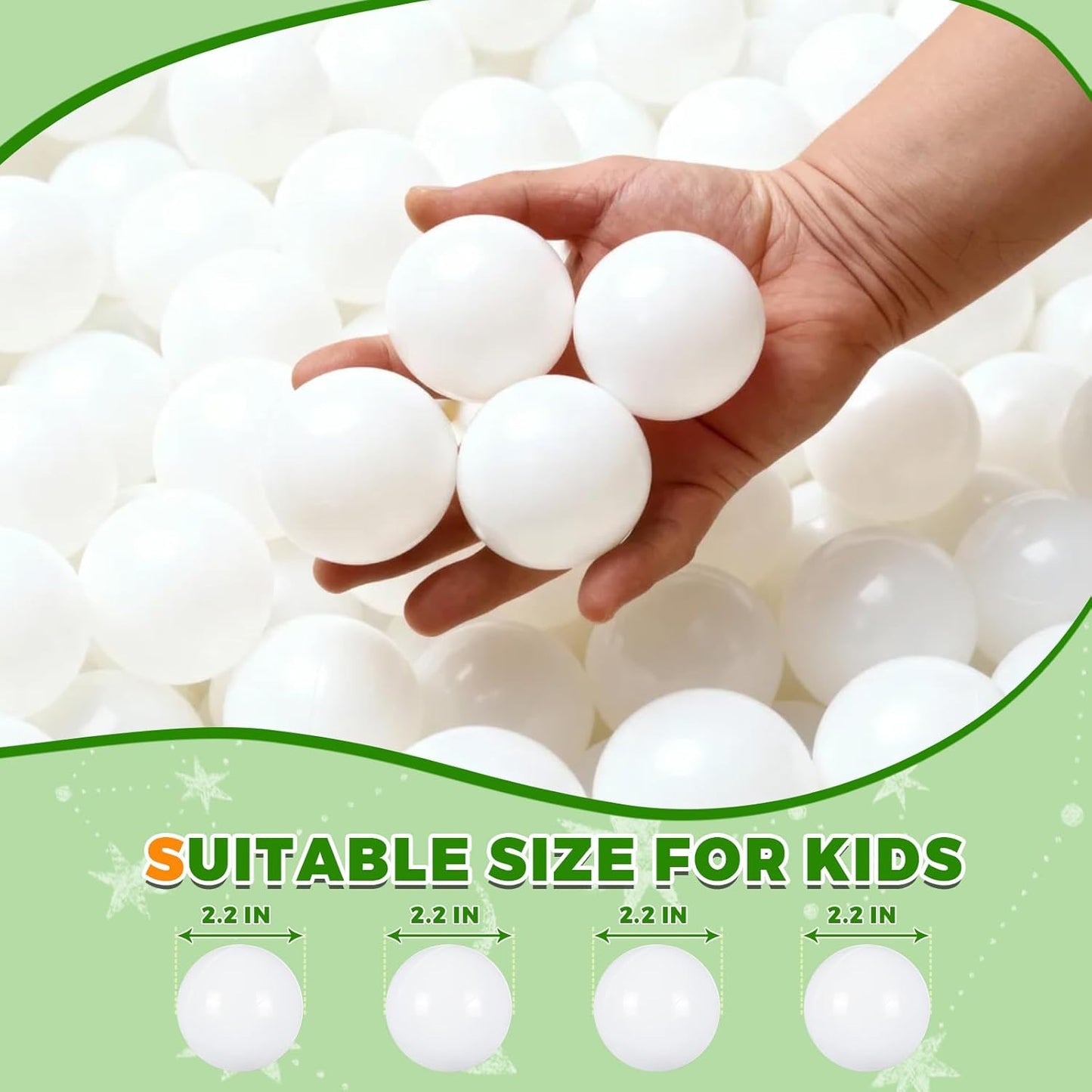 TRENDPLAY Plastic Balls for Ball Pits - Hollow Balls- Safe and Exciting Playtime - Perfect for Baby Pools, Birthday Party Decoration