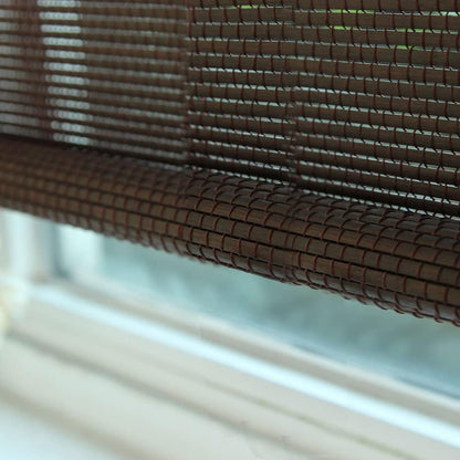 LETAU Cordless Wood Window Roller Shades, Bamboo Light Filtering Window Blinds for Indoor Home, Office, Kitchen, Pattern 13