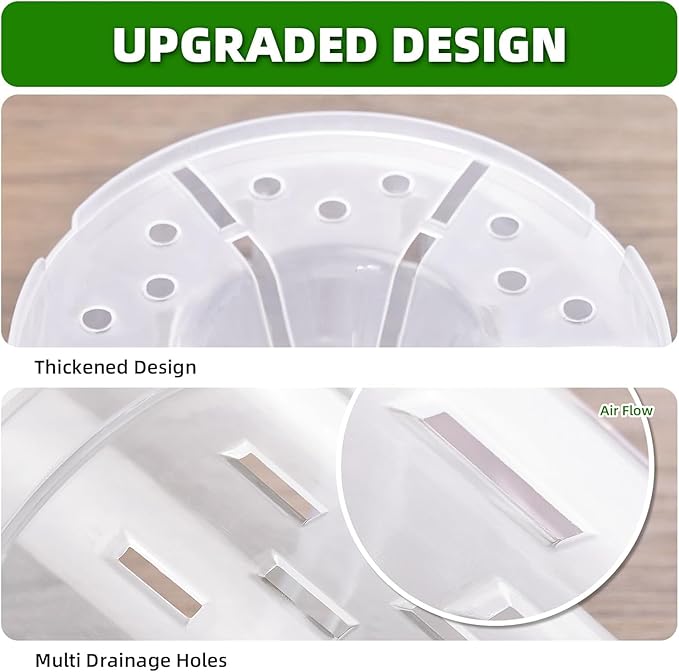TRUEDAYS Orchid Pot - 6 Pack 4 Inch Clear Plastic Orchid Plant Pots with Drainage Holes for Indoor Outdoor Live Plants for Repotting