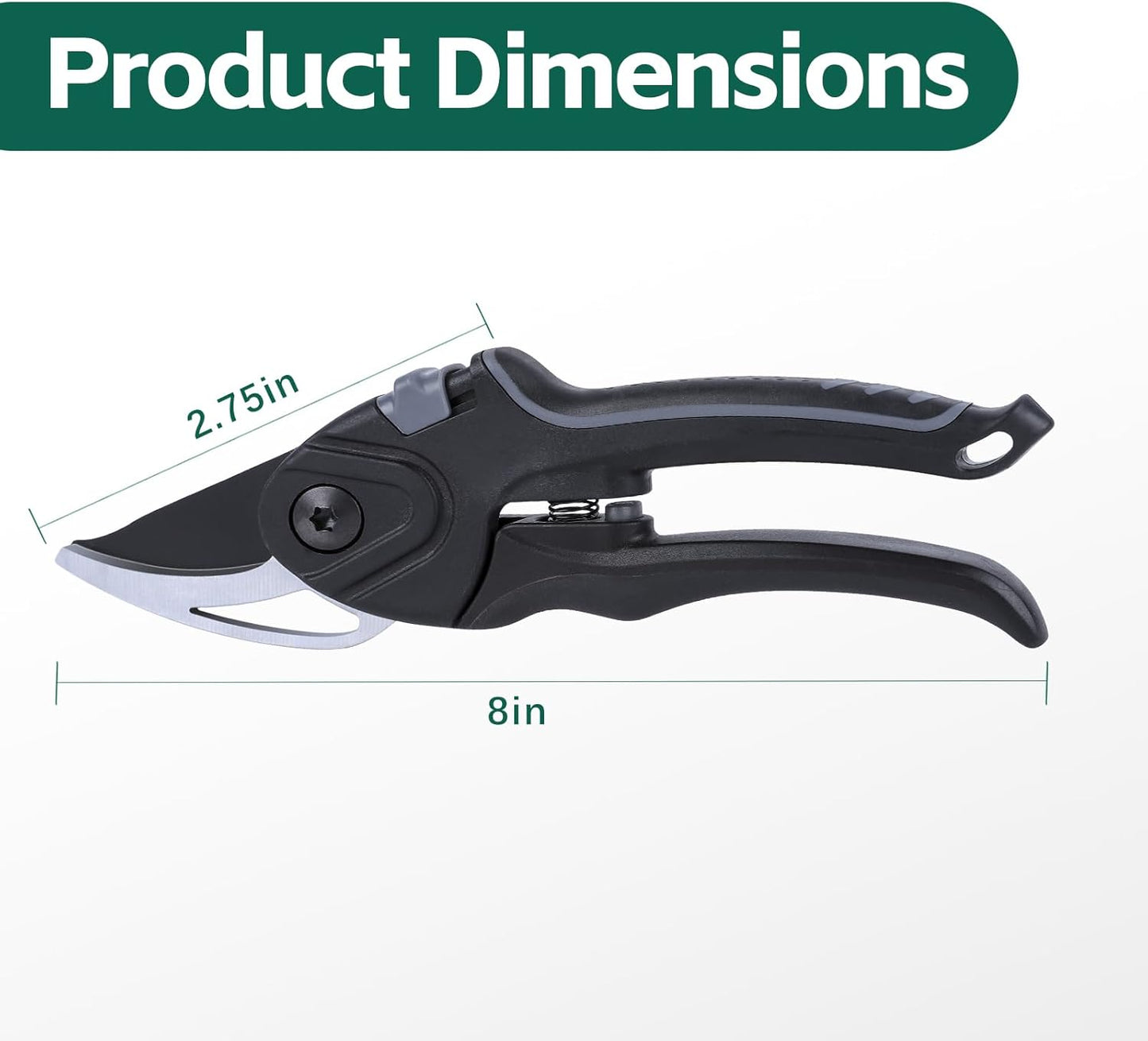Bypass Secateurs Hand Gardening Pruners Lightweight Garden Pruning Scissors with SK-5 High Carbon Steel Blades and Safety Lock Rust Resistant Gift-Packaged