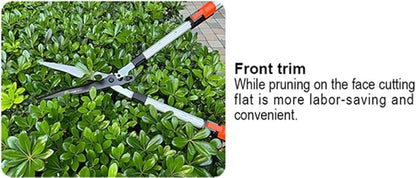 Edward Tools Pro Power Lever Hedge Shears - 29” - 34” - Telescoping Extendable Handle with High Carbon Steel Teflon Coated Wavy Blade - Ergo Rubber Long Handle - Heavy Duty Gardening