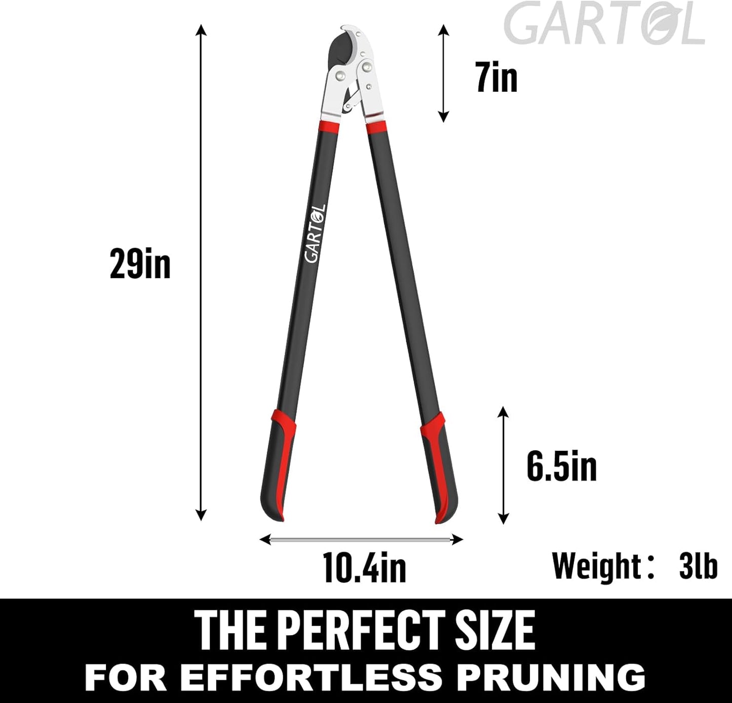 GARTOL Anvil Lopper, 29″ Heavy Duty Tree Branch Cutter (2″ Cutting Capacity), Compound Action for Effortless Cutting | Ergonomic Non-Slip Handles | Ideal for Tree Trimming & Garden Maintenance