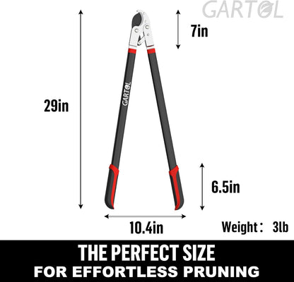 GARTOL Anvil Lopper, 29″ Heavy Duty Tree Branch Cutter (2″ Cutting Capacity), Compound Action for Effortless Cutting | Ergonomic Non-Slip Handles | Ideal for Tree Trimming & Garden Maintenance