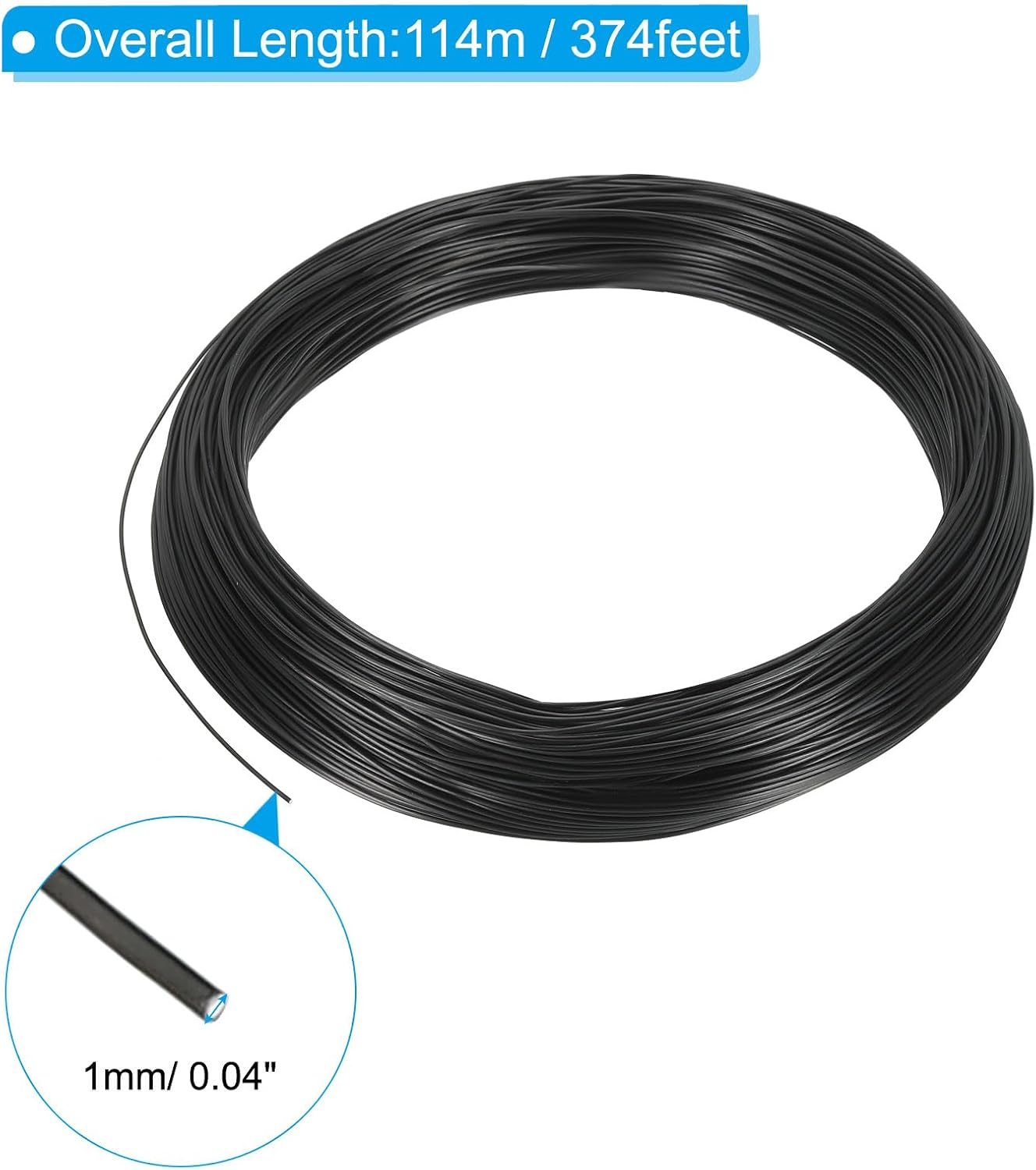 PATIKIL 1mm x 374ft Bonsai Training Wire,Floral Wire Stems Anodized Aluminum Tree Wire for Gardening Branch Fixing,Black