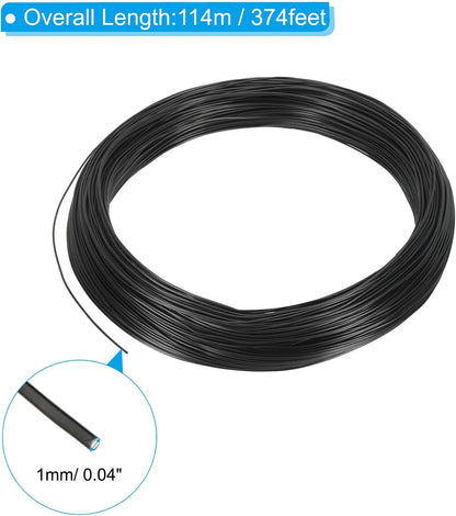 PATIKIL 1mm x 374ft Bonsai Training Wire,Floral Wire Stems Anodized Aluminum Tree Wire for Gardening Branch Fixing,Black