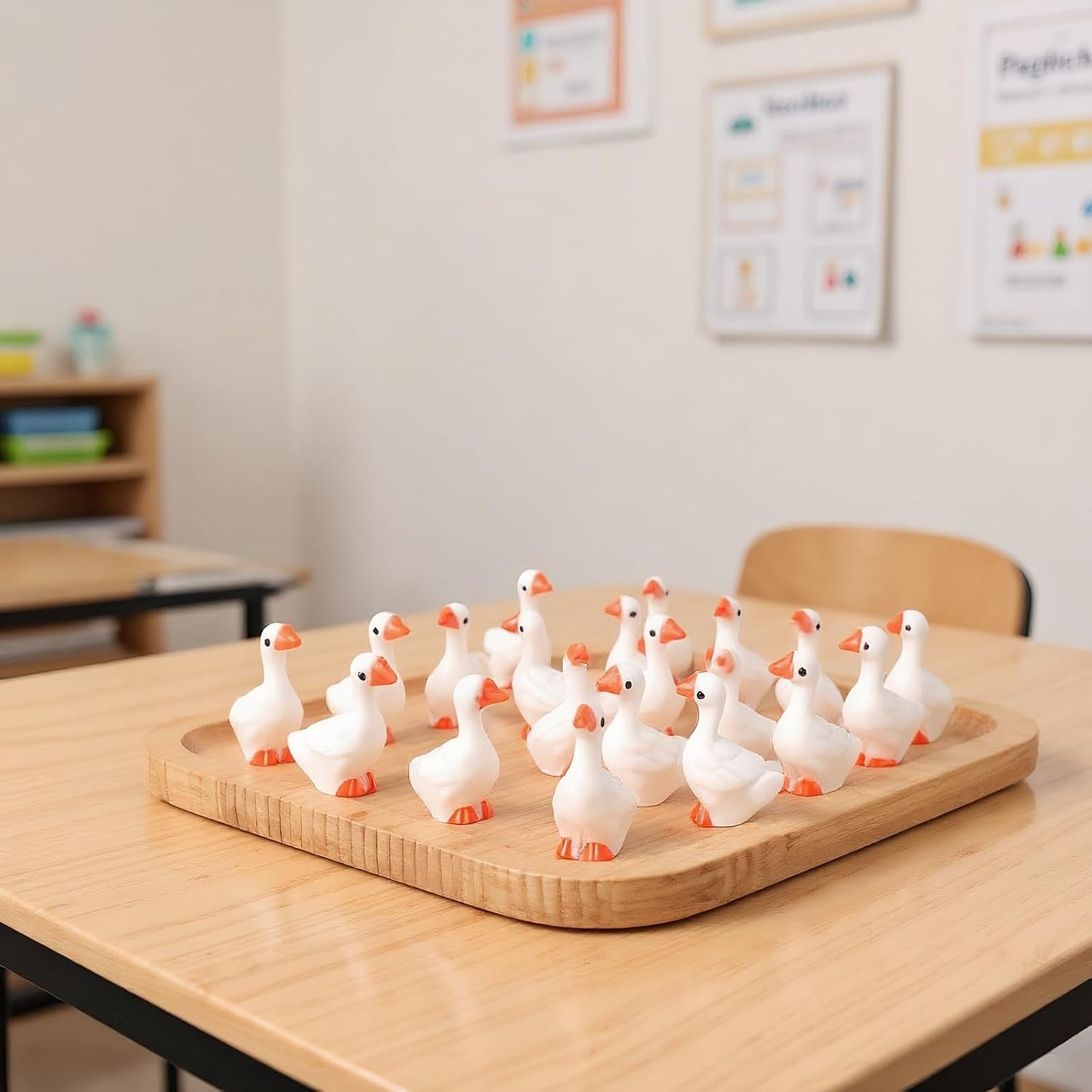 20 Pcs Rubber Goose Decoration, Vintage Style Resin Figurine for Porch, Lawn, Desk Top Ornament, Funny Farm Animal Decor