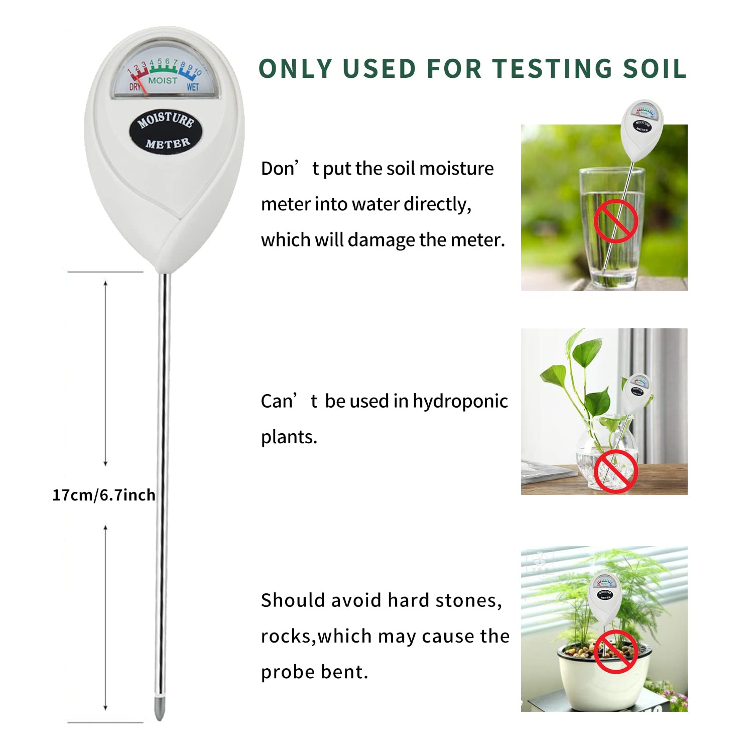 Censinda Soil Moisture Meter, Soil Moisture Monitor for House Plants, Soil Hygrometer Moisture