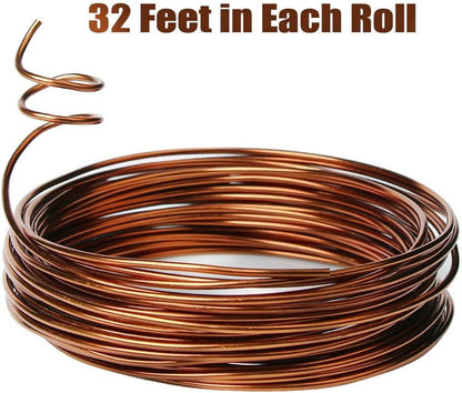Quality Bronze Long Lasting Bonsai Training Wire Set of 3 Sizes - 1.0mm, 1.5mm, 2.0mm, Corrosion and Rust Resistant (32 Feet Each Size)