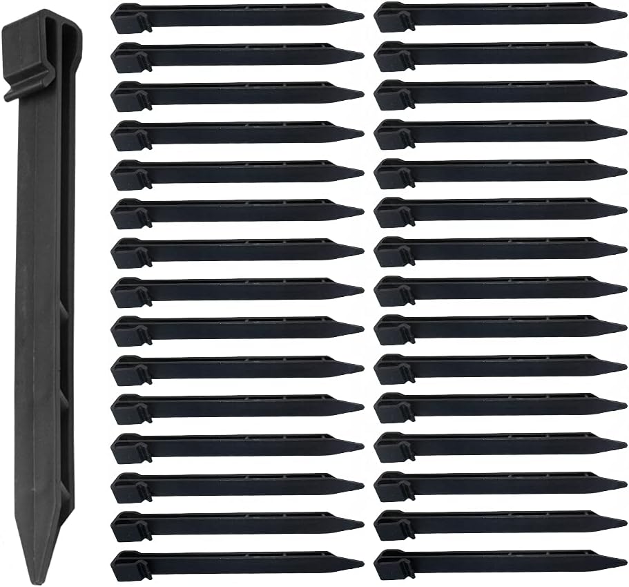 30 PCS Plastic Landscape Stakes, 10Inch Plant Support Lawn Stake Heavy Duty for Landscaping and Garden