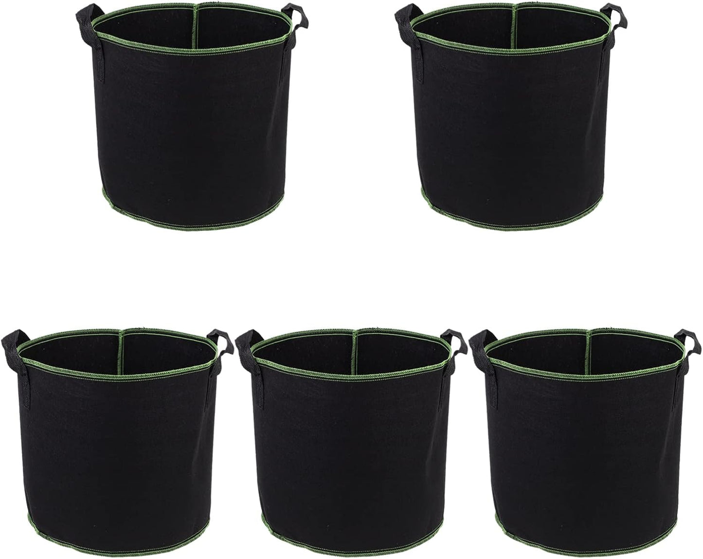 DOITOOL 5 Pack 4 Gallon Plant Grow Bags, Nonwoven Plant Fabric Pots with Handles, Vegetable/Flower/Plant Grow Bags for Nursery Garden Planting