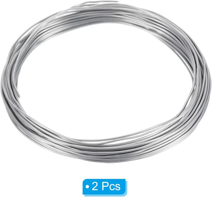PATIKIL 1.0mm Bonsai Training Wire, 2 Rolls Floral Wire Stems Anodized Aluminum Tree Wire 65.6 Feet Total for Gardening Branch Fixing, Silver Tone