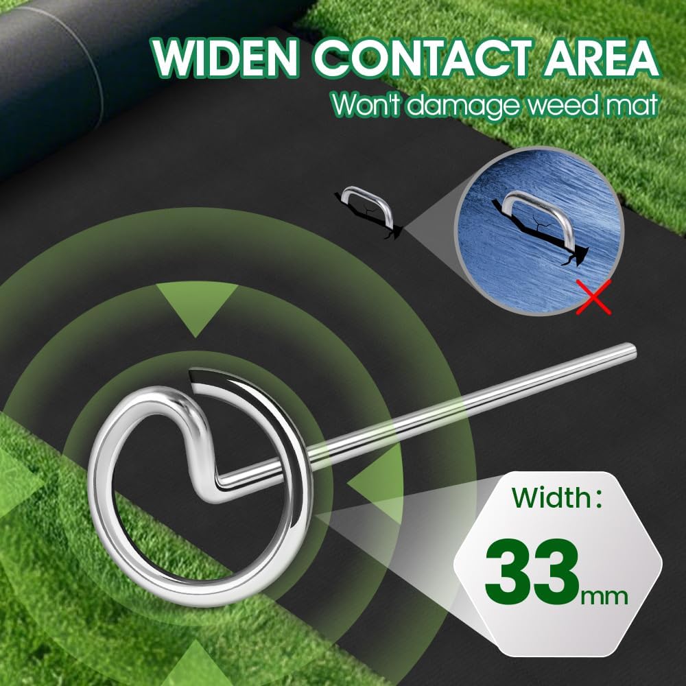 50pcs Landscape Fabric Pins, Bold 8 Gauge Galvanized Steel Garden Staples, Landscape Fabric Staples Tent Stakes Yard Stakes for Decoration Weed Barrier (50 X 6in)