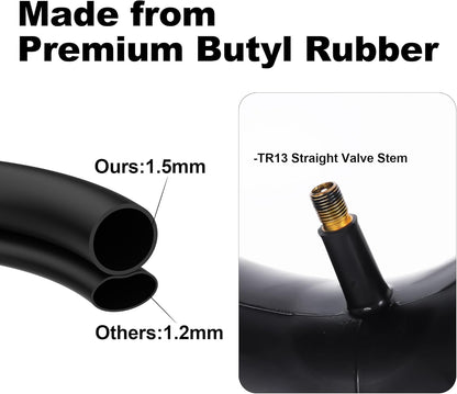 RUTU 4.00-6 Tube 4.10/3.50-6 Heavy Duty Inner Tube with TR13 Straight Valve Stem Replacement for Go Kart Wheelbarrow ATV Lawn Mower Hand Truck Snow Blowers Gorilla Cart 2 Pack