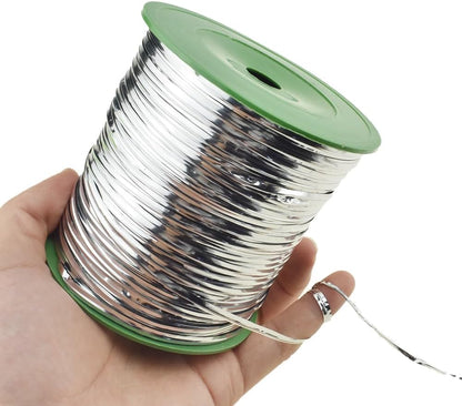 HAHIYO 350Yards/1050Feet/320M Silver Metal Twist Ties Bread Candy Coffee Bag Ties Plant Garden Twist Ties for Cellophane Treat Bag Gift Wraping Bag Plastic Bag Halloween Party Cake Present Art Craft