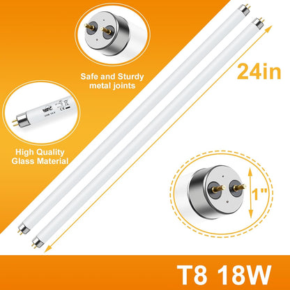 LUCKY HERP T8 18W UVB 10.0 Reptile Light, UVA UVB Reptile Light Bulb 2 Pack, Fluorescent Lamp for Reptiles Amphibians Lizards Chameleons